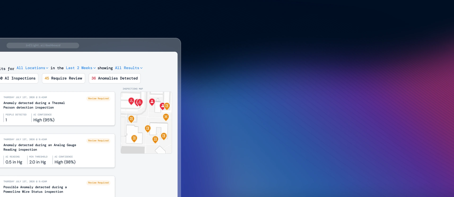 InFlightAI platform — dashboard and integrations